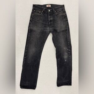Vintage Levi’s Distressed Black 501 Straight Leg Button Up Jeans - W 30 L 32